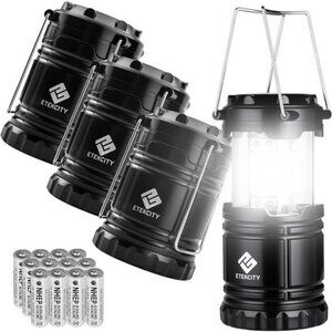 LED Camping Lanterns 4 Pack Battery Powered Lights for Emergency Hurricane